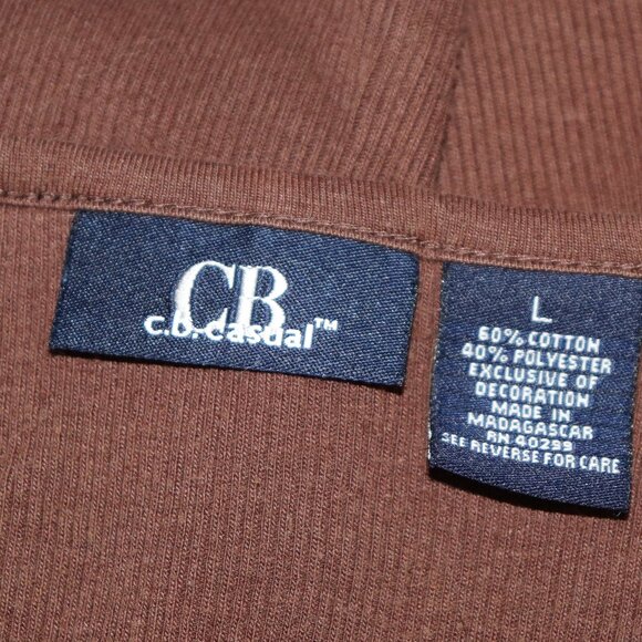 🤎✨👕 C.B. Casual Tee · Gold Studded Neckline · Size L - Picture 2 of 6